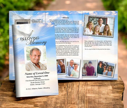 Peace Trifold Funeral Brochure Template