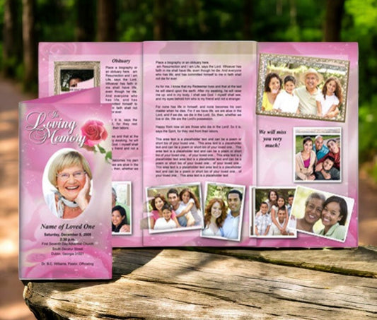 Petals TriFold Funeral Brochure Template