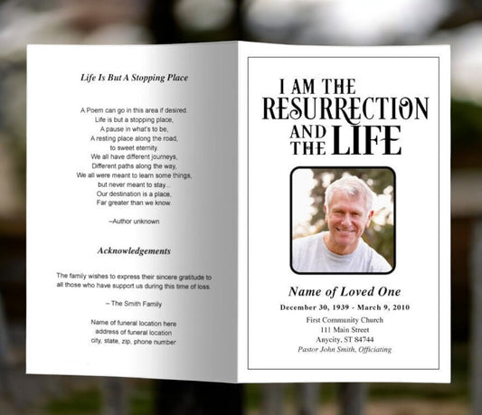 Life Funeral Program Template