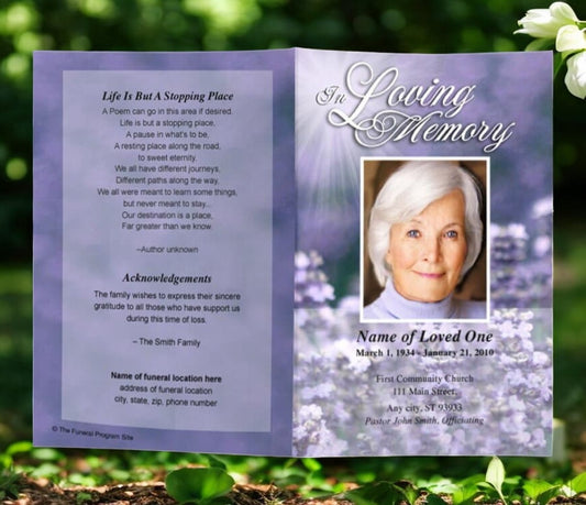 Lilac Funeral Program Template