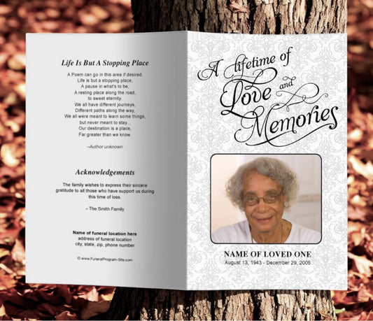 Lifetime Funeral Program Template