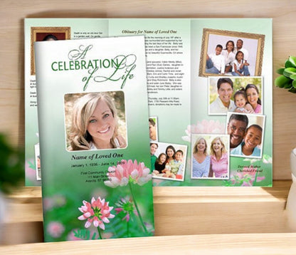 Ambrosia Trifold Funeral Brochure Template