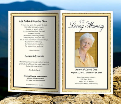 24K Funeral Program Template