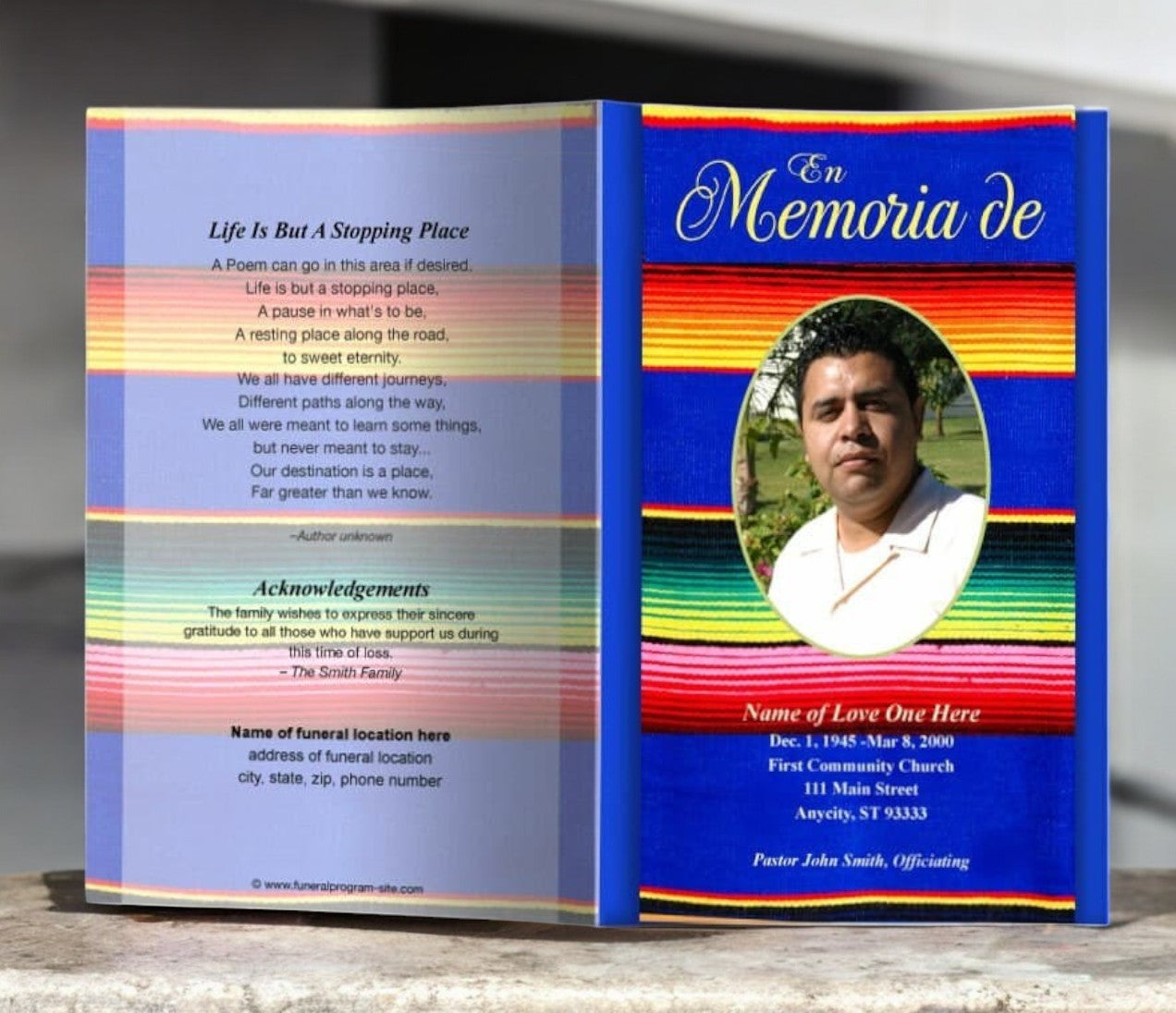 Acapulco Funeral Program Template