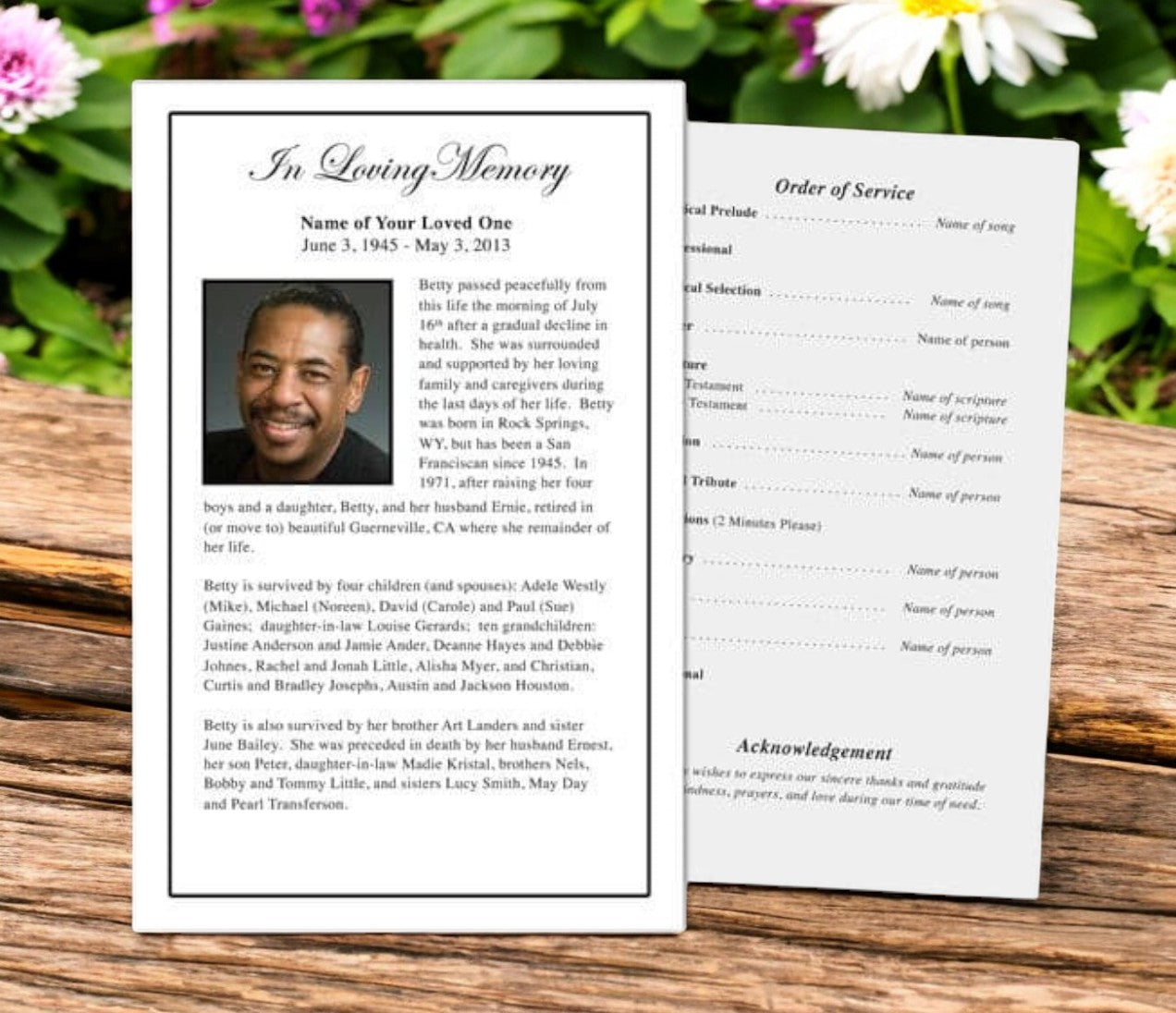 Classic Funeral Flyer Template