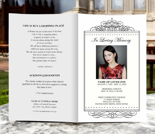 Accent Funeral Program Template