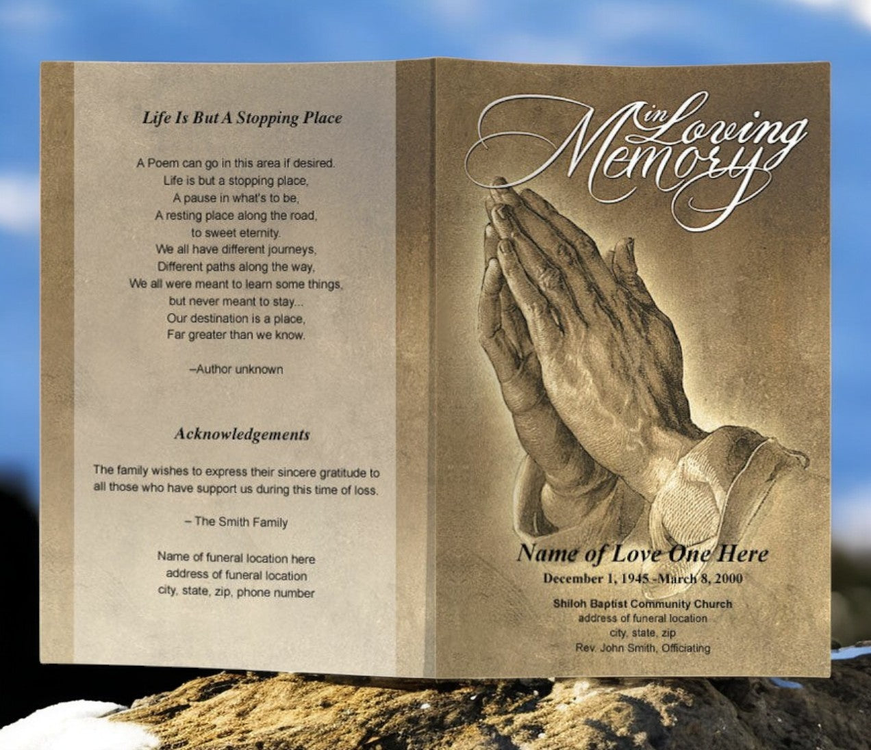 Prayer Funeral Program Template