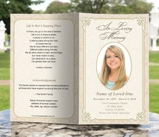 Alexandria Funeral Program Template