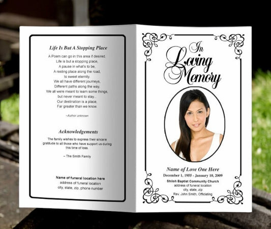 Cadence Funeral Program Template