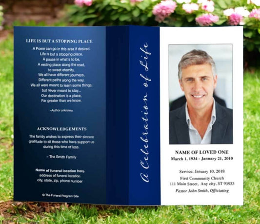 Vertical Funeral Program Template