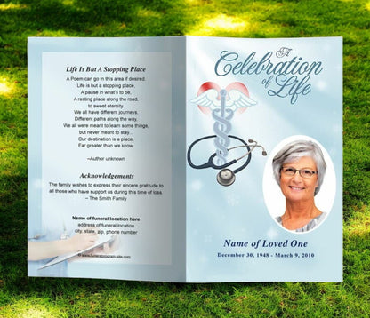 Nurse Funeral Program Template