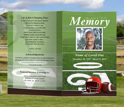 Football Funeral Program Template