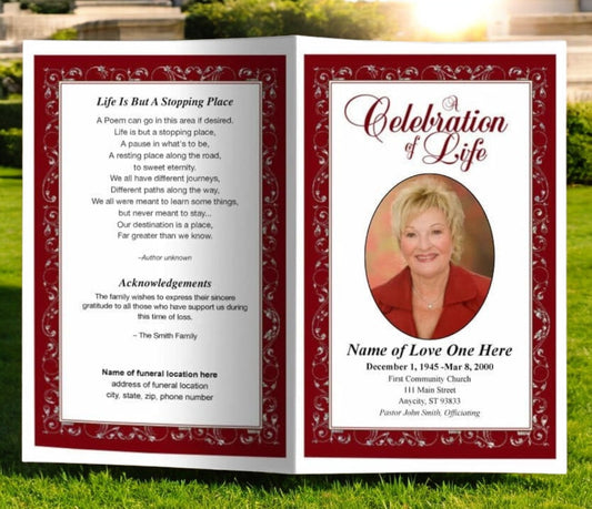 Borderline Funeral Program Template