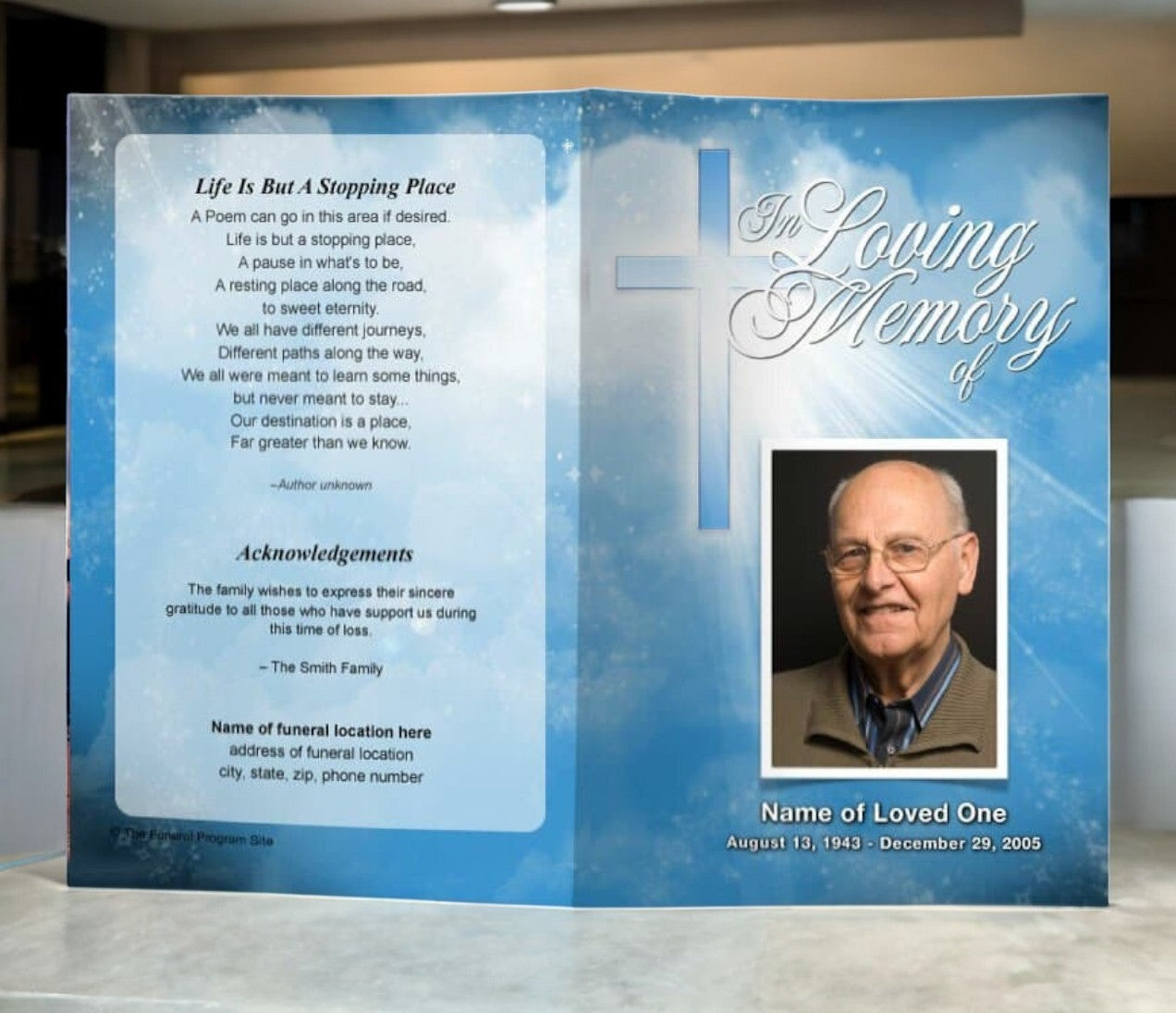 Heaven Funeral Program Template