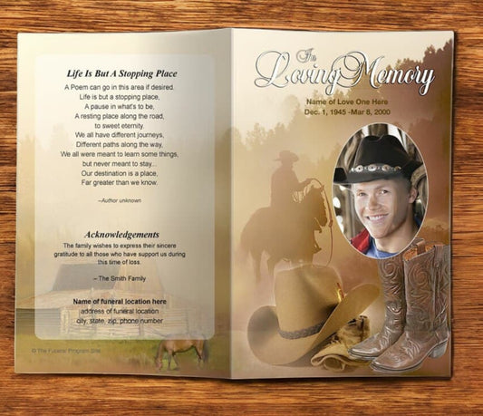 Ranch Funeral Program Template