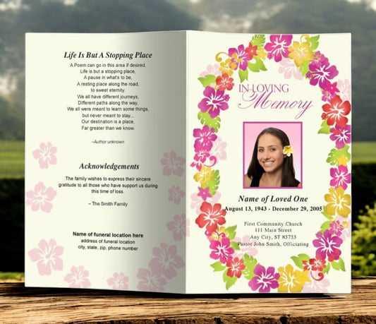 Aloha Funeral Program Template