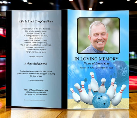 Bowling Funeral Program Template