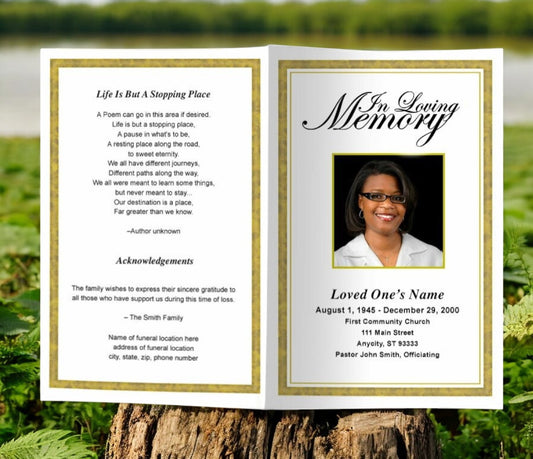 Goldenrod Funeral Program Template