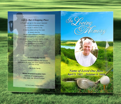 Golfer Funeral Program Template