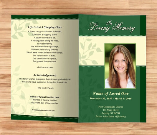 Ambience Funeral Program Template