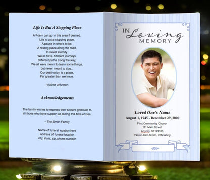 Posy Funeral Program Template