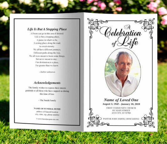 Ornate Funeral Program Template