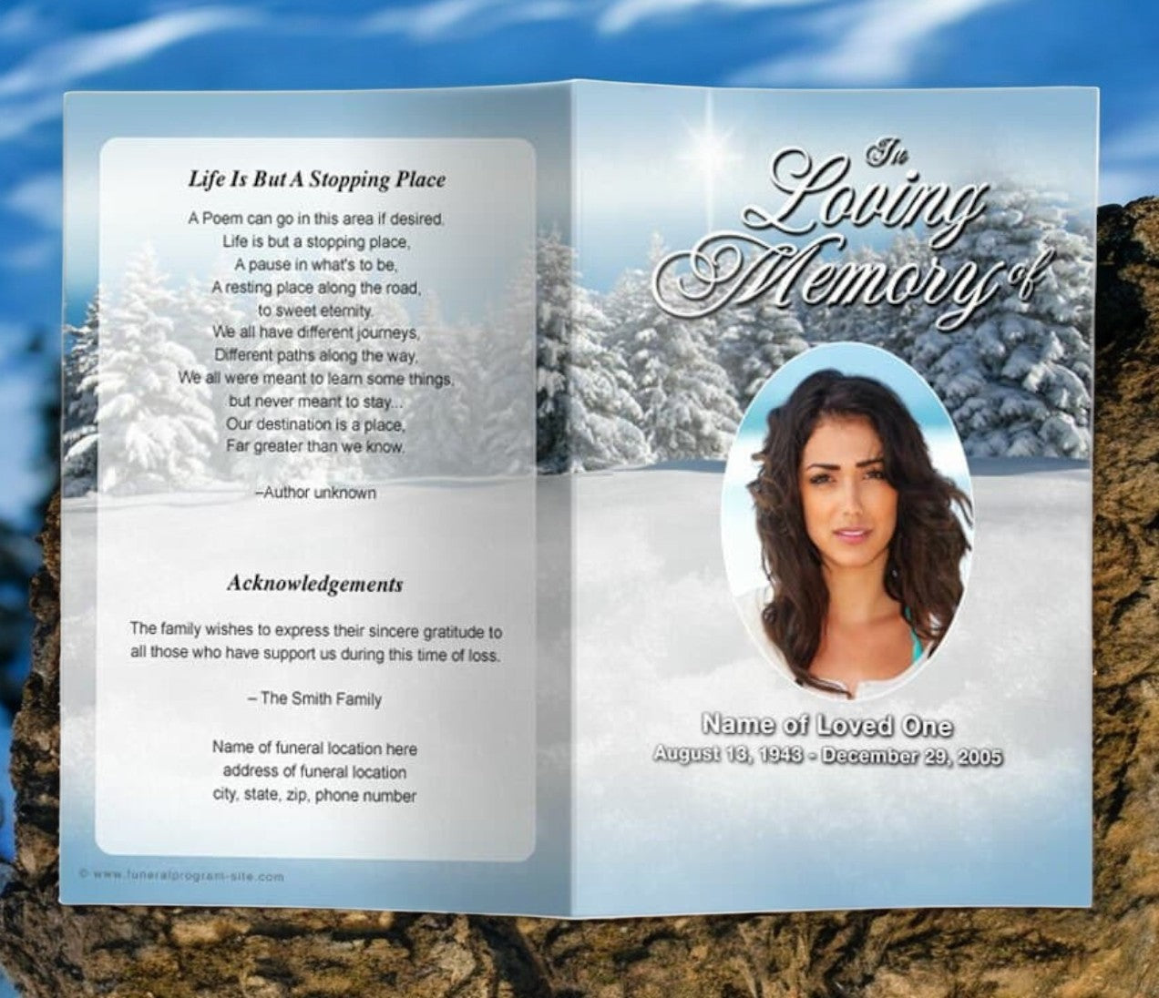 Powder Funeral Program Template