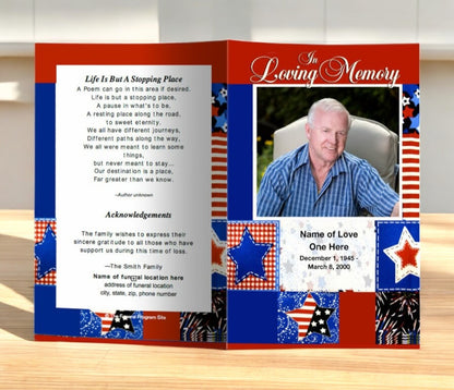 Americana Funeral Program Template