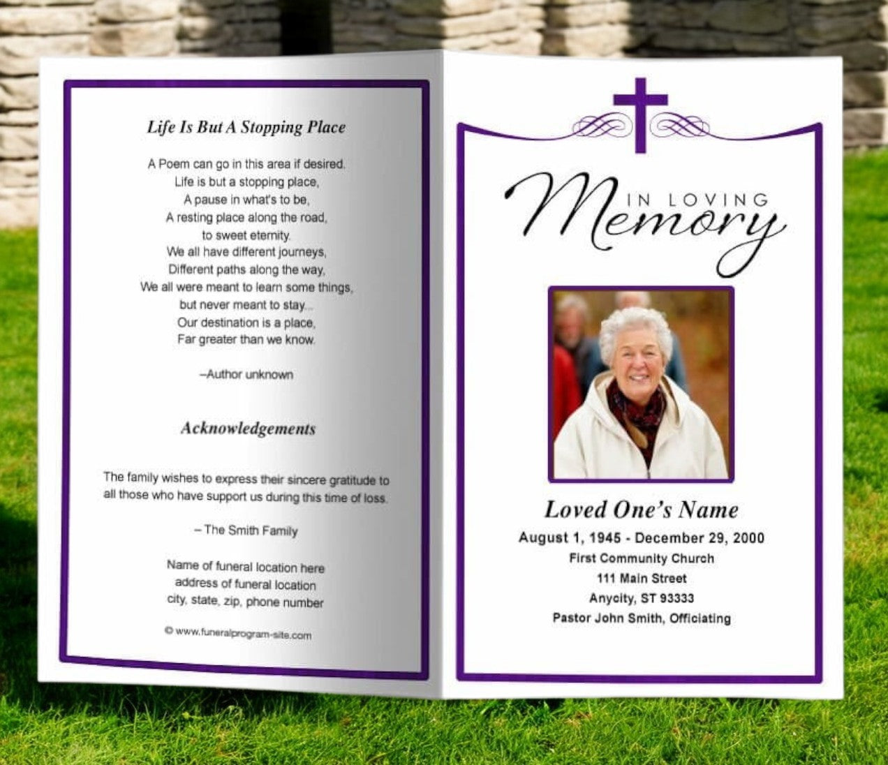 Remembrance Funeral Program Template