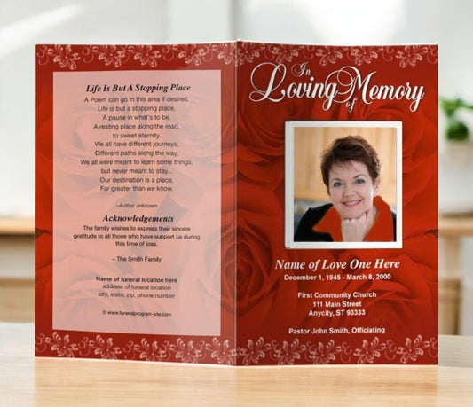 Passion Funeral Program Template