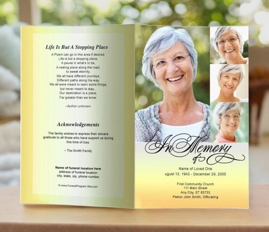 Gradient Funeral Program Template