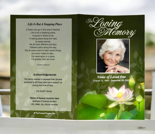 Lotus Funeral Program Template