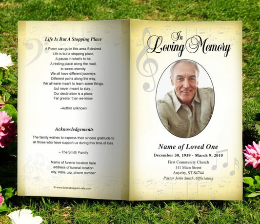 Musical Funeral Program Template