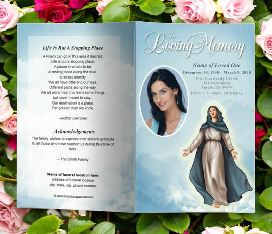 Mary Funeral Program Template