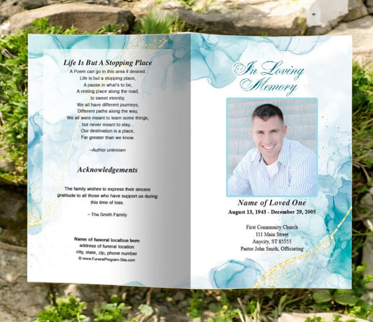 Acrylic Funeral Program Template