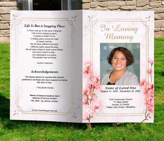 Reminisce Funeral Program Template