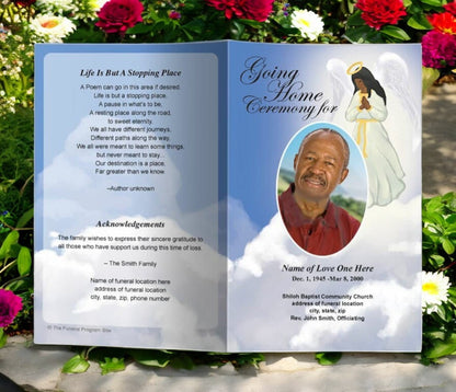 Angel Funeral Program Template