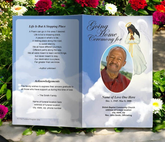 Angel Funeral Program Template