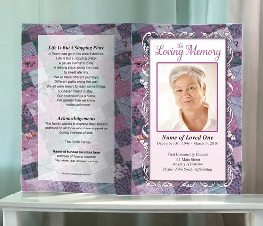 Patchwork Funeral Program Template