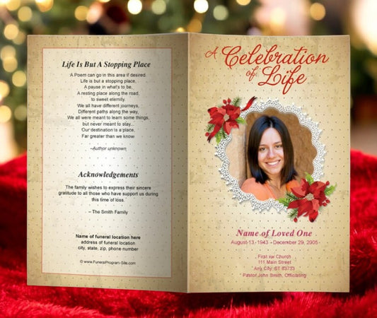 Carol Funeral Program Template