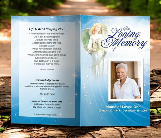 Angelic Funeral Program Template