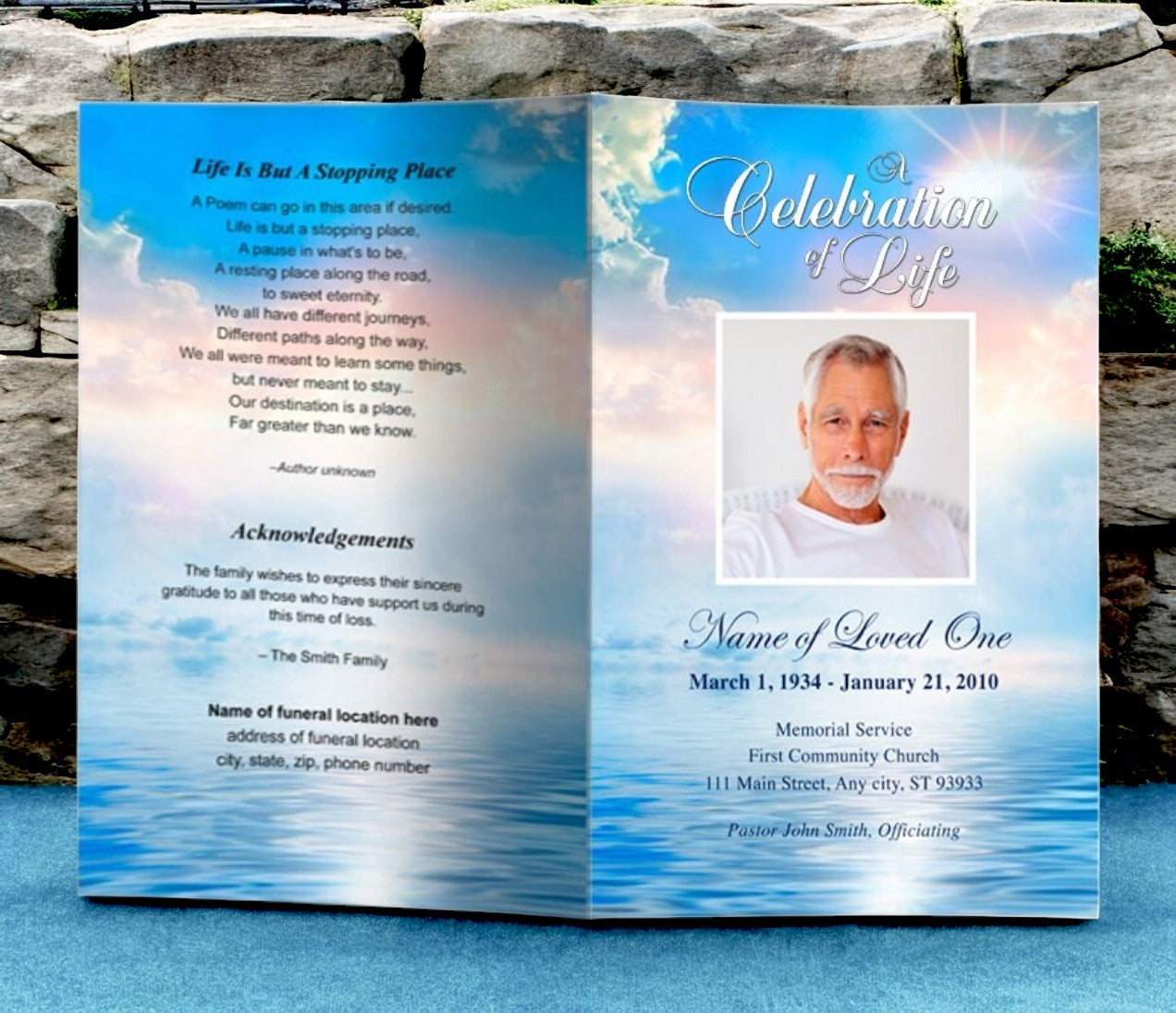 Starlight Funeral Program Template