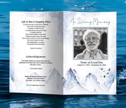 Peaks Funeral Program Template