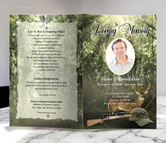 Hunter Funeral Program Template