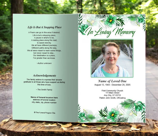 Annabella Funeral Program Template