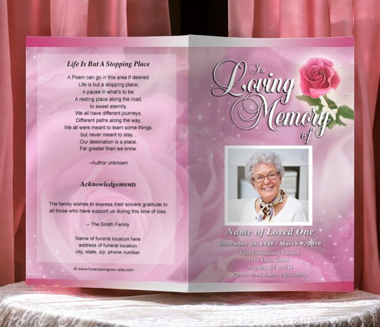 Petals Funeral Program Template