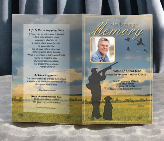 Pheasant Funeral Program Template