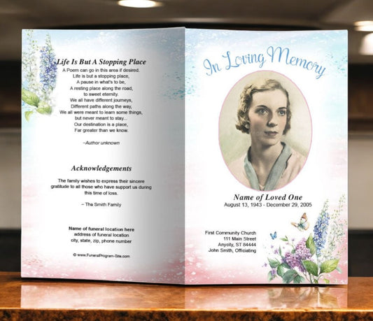 Splash Funeral Program Template