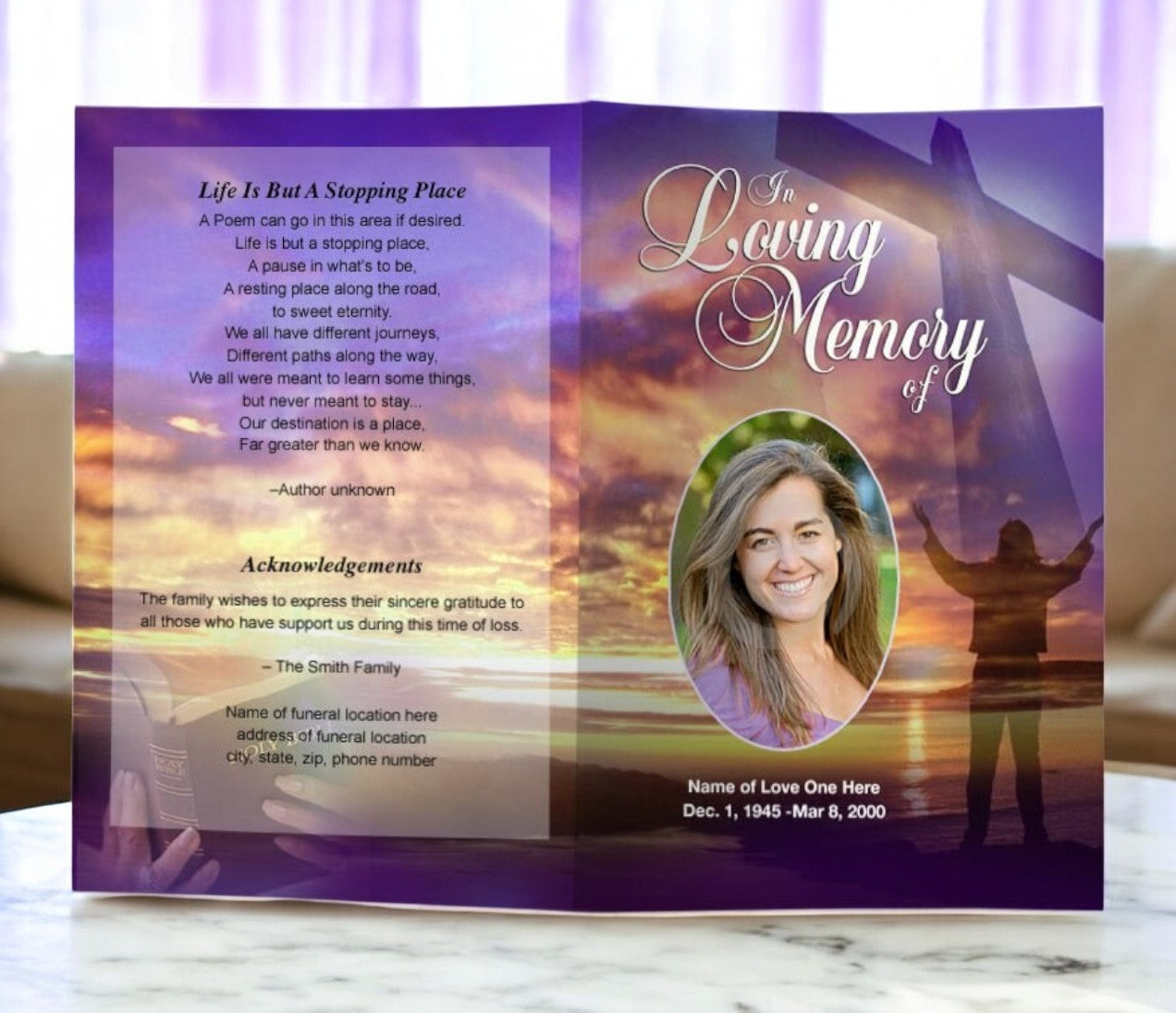 Worship Funeral Program Template