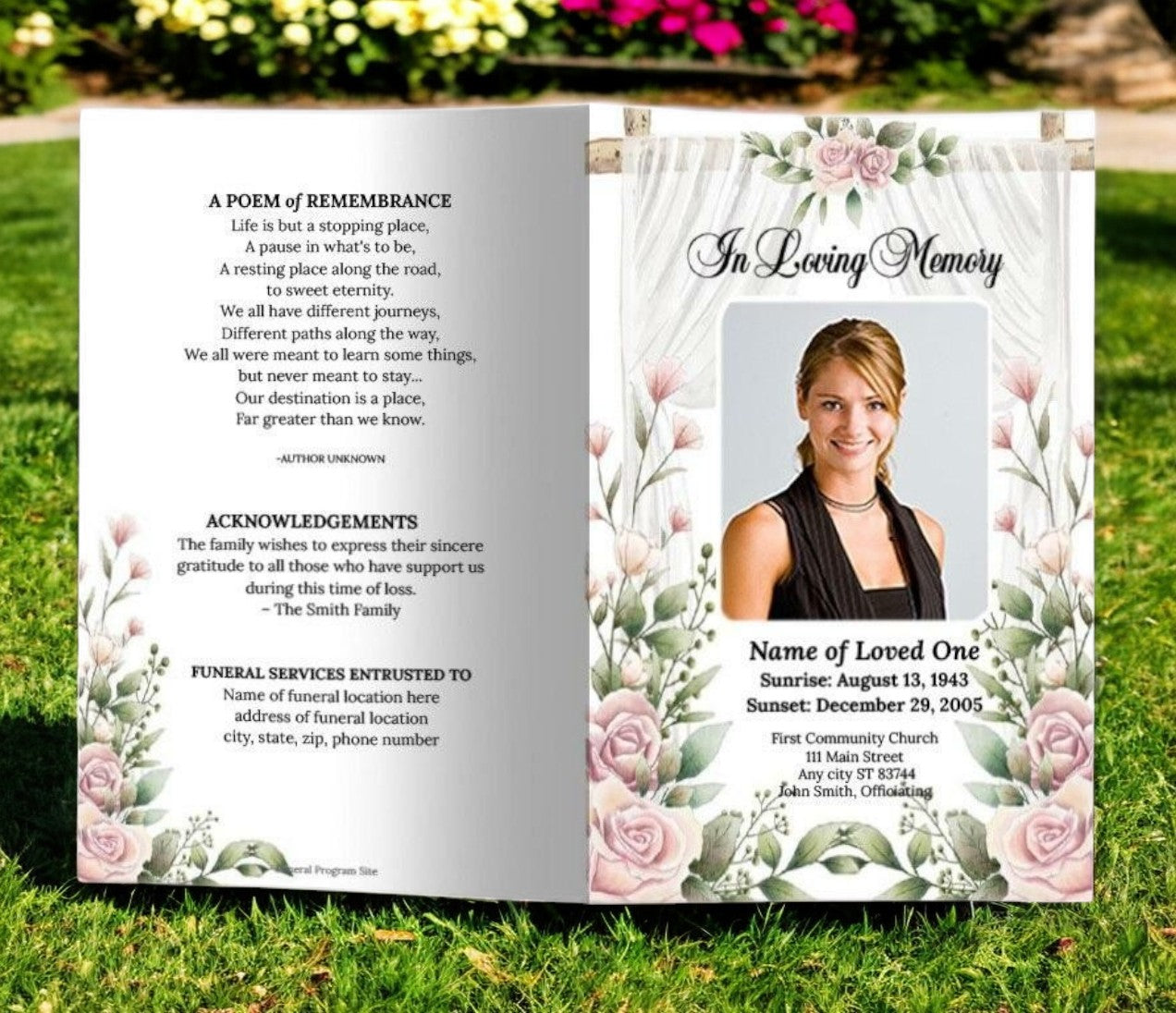 Viola Funeral Program Template